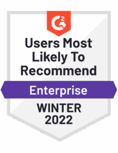 G2 Winter 2022 Badge - Users Most Likely to Recommend