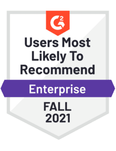 G2 Fall 2021 Users Most Likely To Recommend Badge