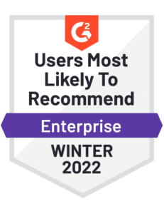 G2 Winter 2022 Badge - Users Most Likely to Recommend