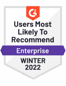 G2 Winter 2022 Badge - Users Most Likely to Recommend