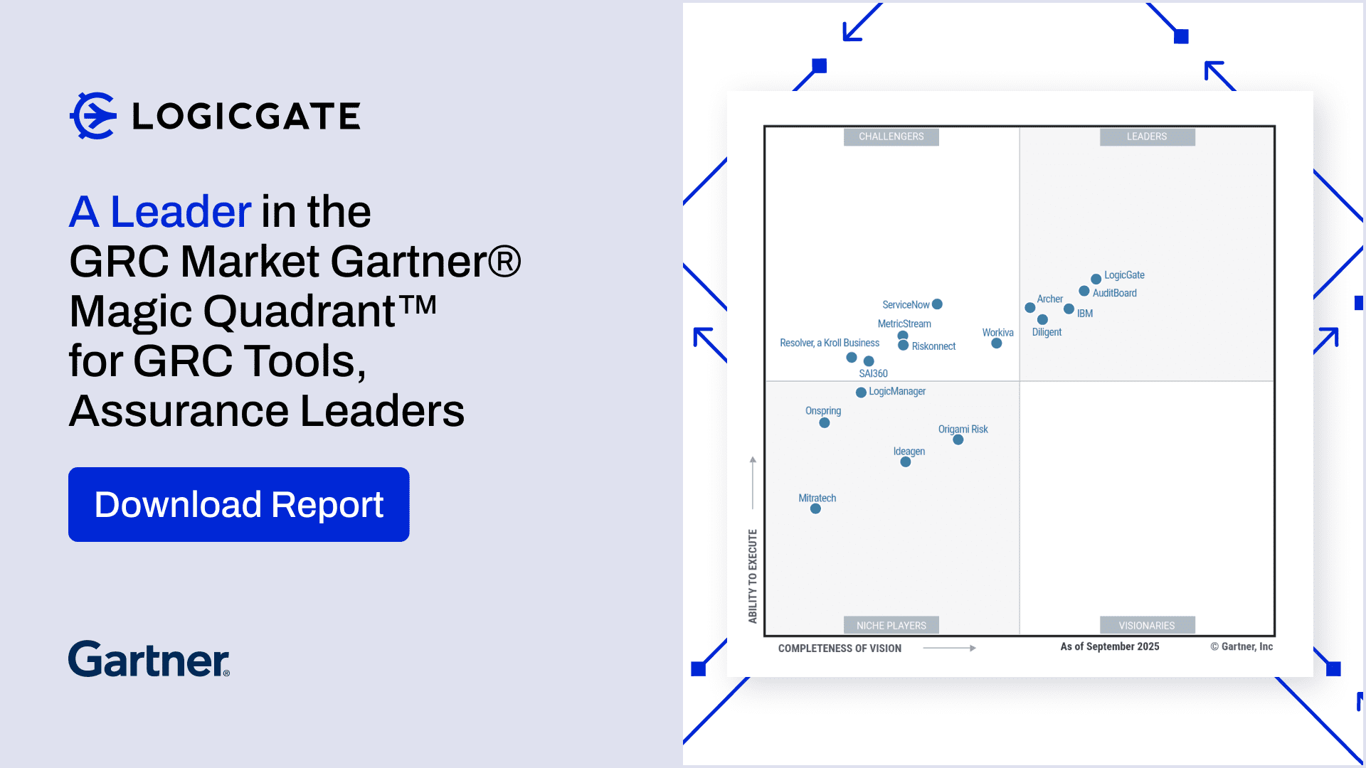 LogicGate named A Leader in the GRC Market Gartner Magic Quadrant for GRC Tools, Assurance Leaders
